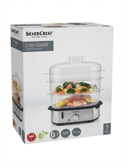 3-Tier Electric Food Steamer (950W) - SilverCrest